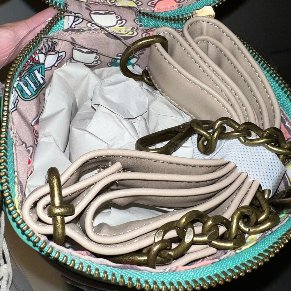 Loungefly Friends Teal and Cream Cup Crossbody Bag - Picture 6 of 6